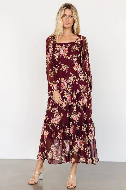 On-Trend Fashion Offers Kristy Maxi Dress | Wine Floral