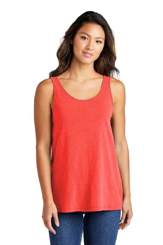 Best Sellers Port & Company Womens Beach Wash Garment Dyed Tank Top - Poppy Red