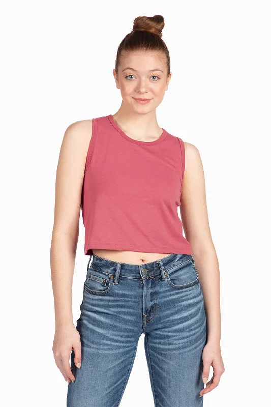 Stylish Statements Next Level Womens Festival Cropped Tank Top - Smoked Paprika