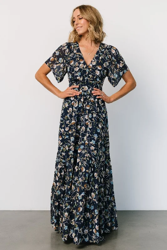 Women's Trendy Attire Katherine Maxi Dress | Dark Blue Floral