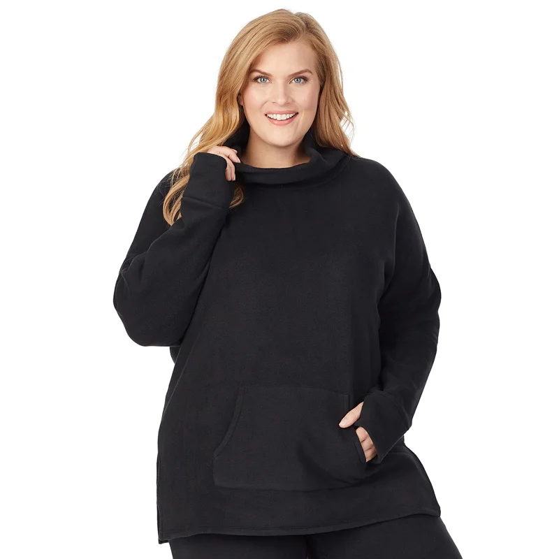 Relaxed Style Deals Fleecewear With Stretch Long Sleeve Tunic PLUS