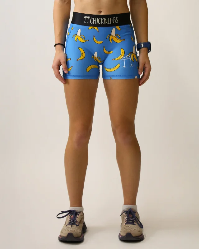 Women's Activewear Attire Women's Blue Bananas 3" Compression Shorts