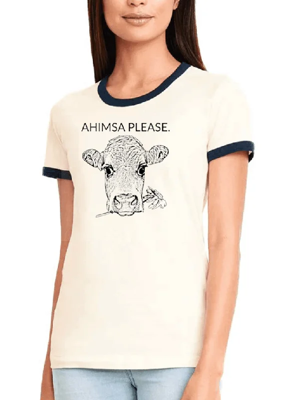 Women's Outdoor Attire Ahimsa Please - Kindness and Non-Cruelty T-Shirt