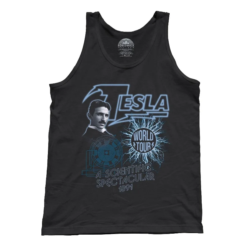 Fashion Forward Femininity Unisex Nikola Tesla World Tour Tank Top - Geeky Cool Science