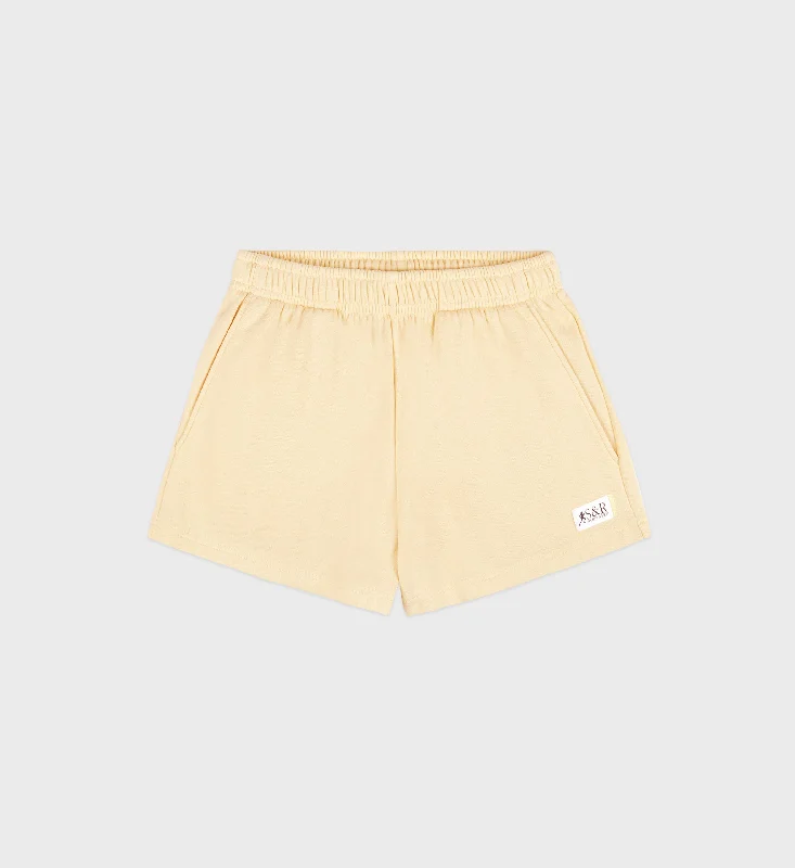 Women's Luxury Garments SR Runner Soft Disco Short - Almond/Navy