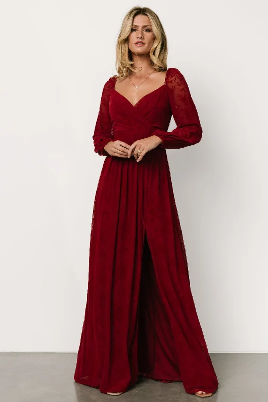 Women's Professional Garments Mable Velvet Maxi Dress | Crimson