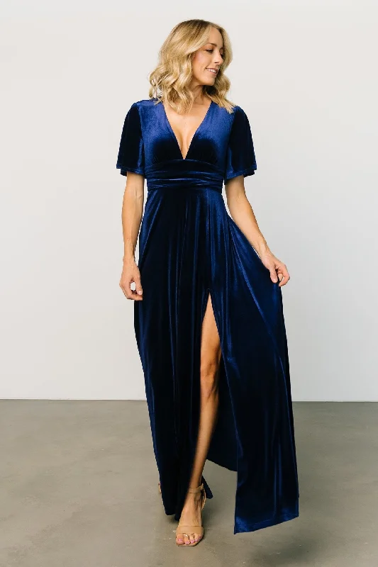 Limited Time Berenice Velvet Maxi Dress | Navy