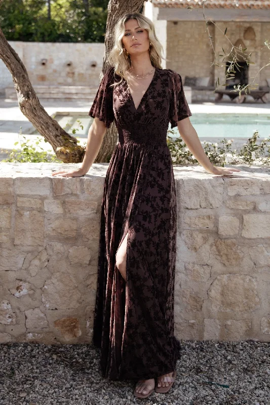 Additional Time-Limited Offers Veronica Velvet Maxi Dress | Espresso