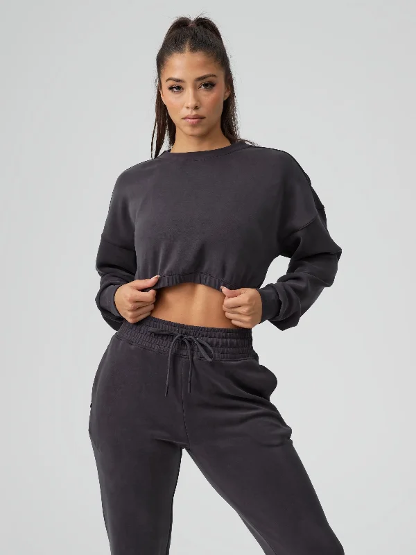 Women's Trendy Attire Luxe Long Sleeve Crop - Black