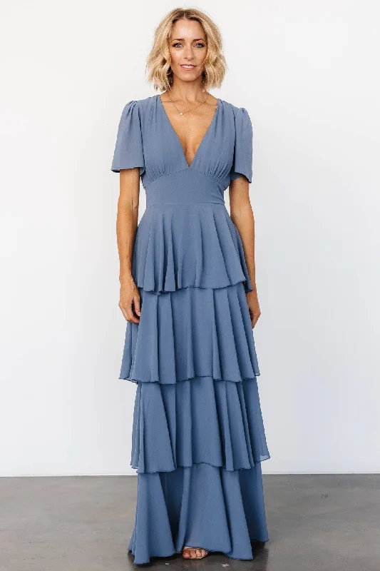 Cozy Comfort Style Sale Montaigne Ruffle Maxi Dress | Whisper Blue