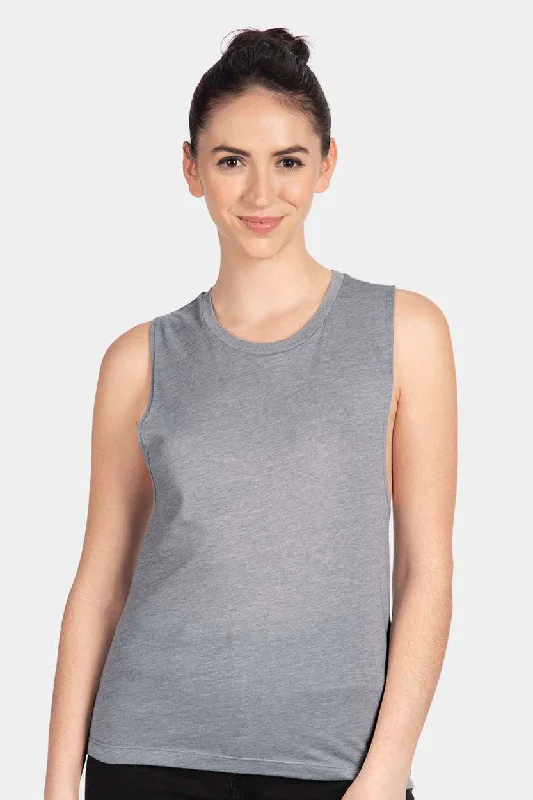 Women's Clothes For Special Occasions Next Level Womens Festival Muscle Tank Top - Heather Grey