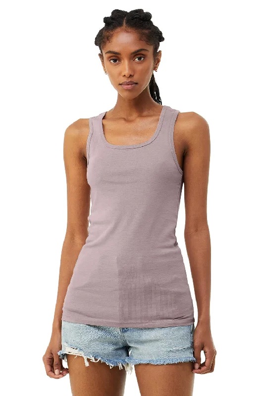 Women's Transitional Outfit Bella + Canvas Womens Micro Ribbed Tank Top - Heather Pink Gravel