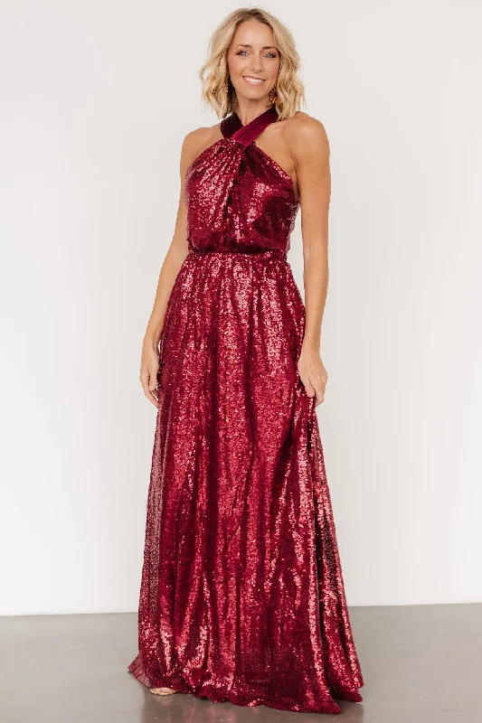 Classic Chic Deals Khai Sequin Maxi Dress | Burgundy