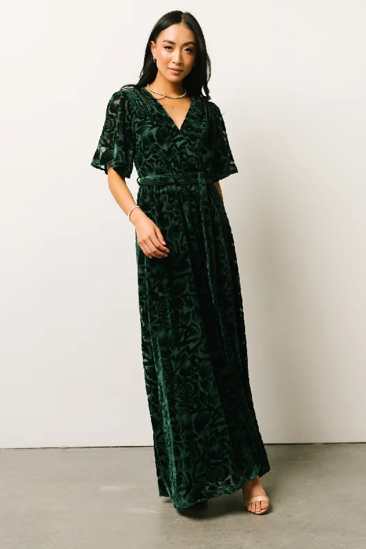 Women's Casual Apparel Uma Velvet Maxi Dress | Dark Green