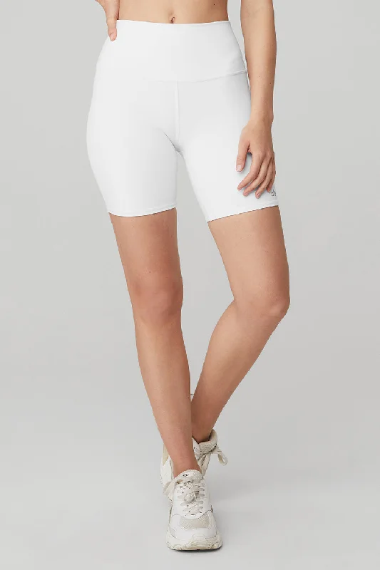 Popular Collection 7" High-Waist Biker Short - White