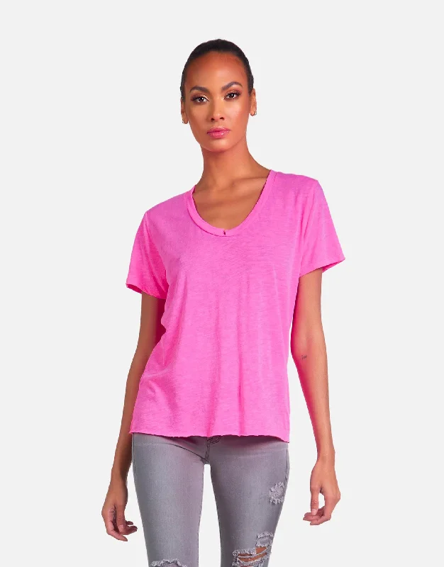 Luxury Women's Clothes Delano LE Neon Pink Boyfriend Tee