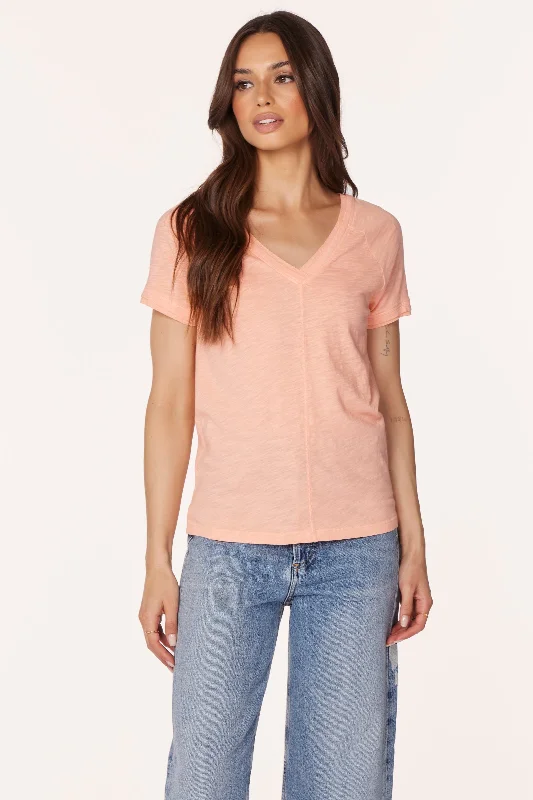 Women's Clothing For Special Occasions RIB MIX V-NECK TEE