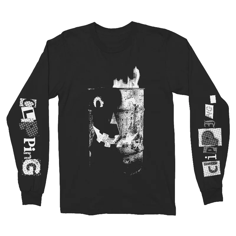 Quick Grab Deals Clipping Trash Fire Long Sleeve Black w/White T-Shirt