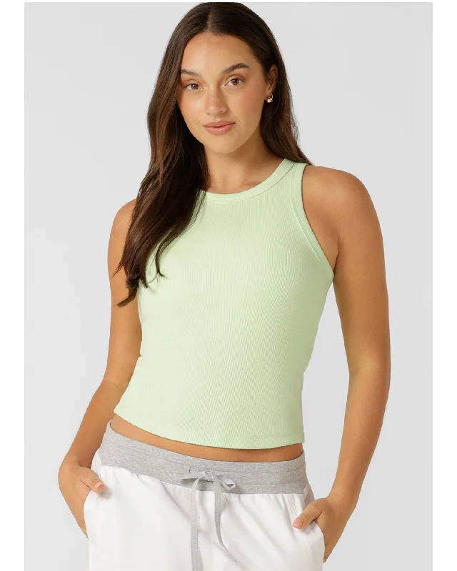 Women's Festive Attire Lorna Jane Basics Rib Tank - Ice Green