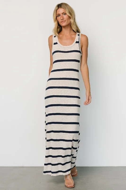 Fashion Sale Palawan Striped Maxi Dress | Cream + Navy