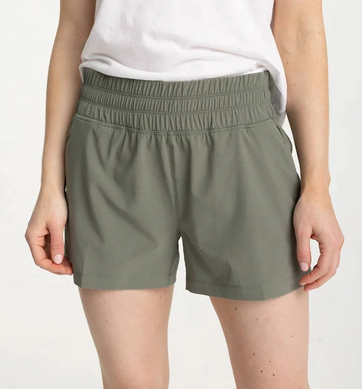 Fashion Forward Femininity Pull-On Breeze Short In Agave Green