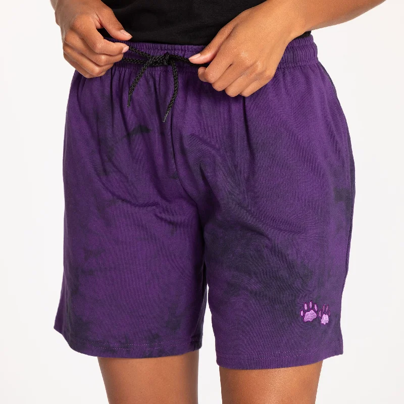 Bid Farewell To The Old Season Purple Paw Tie-Dye Casual Shorts