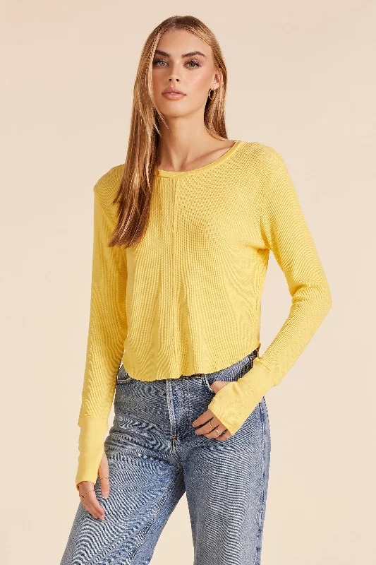 Affordable Women's Clothes CROPPED BOXY LONG SLEEVE TEE