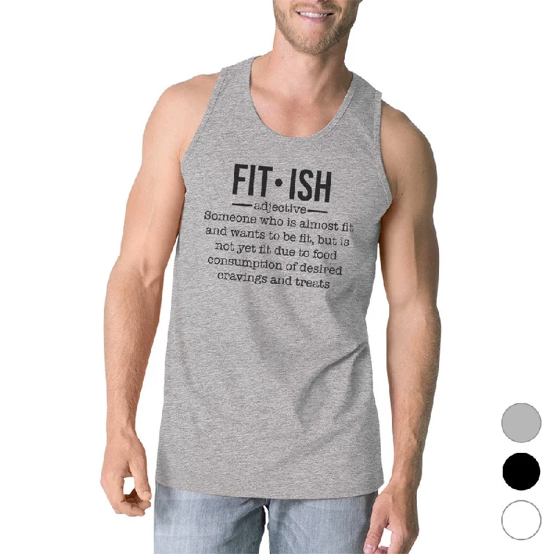 Affordable Women's Clothing Fit-ish Mens Funny Workout Cotton Gym Tank Top Unique Graphic Tanks