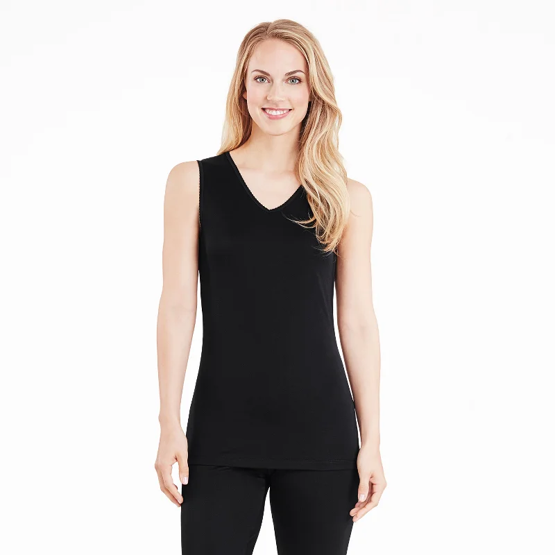 Women's Clothing Apparel Softwear Lace Edge V-Neck Tank