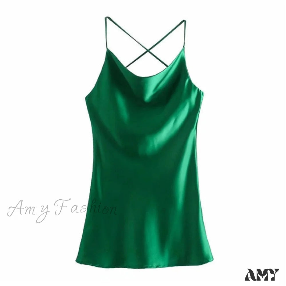 Classy Style Discounts Amy Fashion - Satin Spaghetti Strap Sexy Dresses