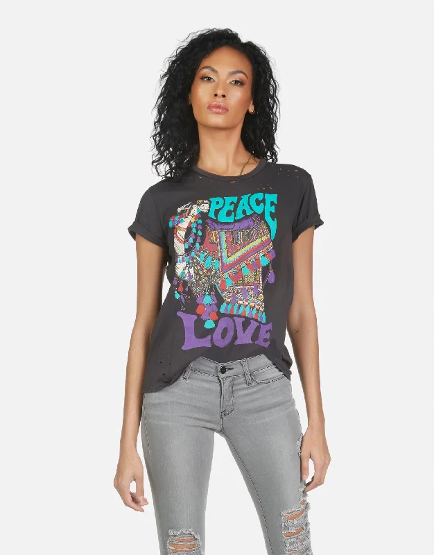 Women's Elegant Outfit Wolf Peace Love Camel