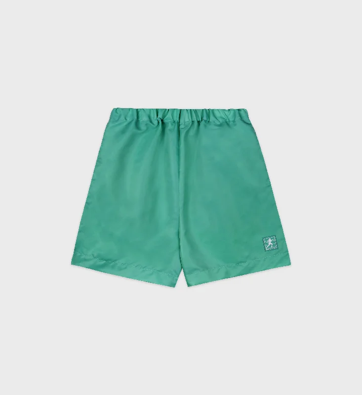 Vintage-Inspired Style Offers Running Woman Nylon Short - Spring Green/White