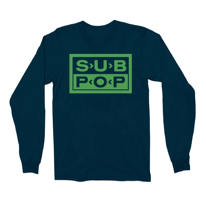 Discover Now Logo Navy w/Green Long Sleeve T-Shirt