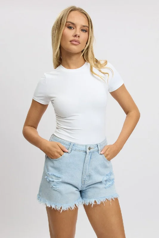 Best Deals Of The Season Denim Relaxed Shorts High Rise