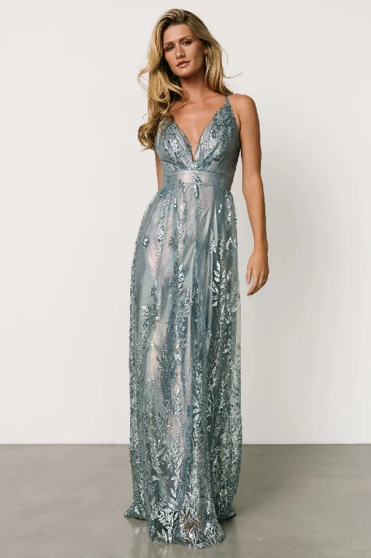 Plus-Size Women's Garments Eirena Sparkle Gown | Light Blue