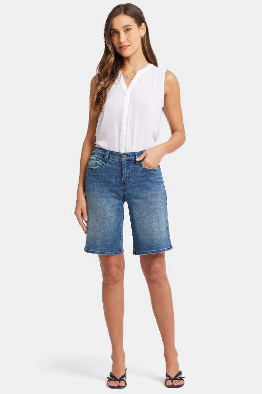 Trendy Threads Lilly Boyfriend Denim Shorts - Cascade Wave