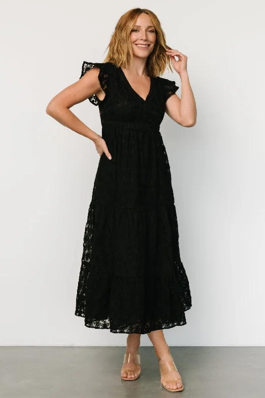 Women's Elegant Garments Ferrara Lace Maxi Dress | Black