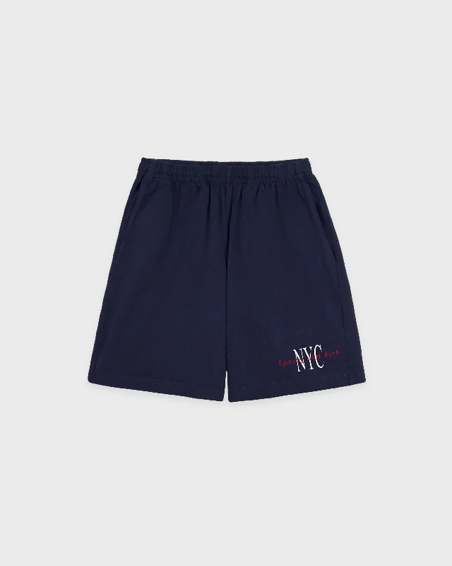 Women's Clothing NY Minute Gym Short - Navy/White