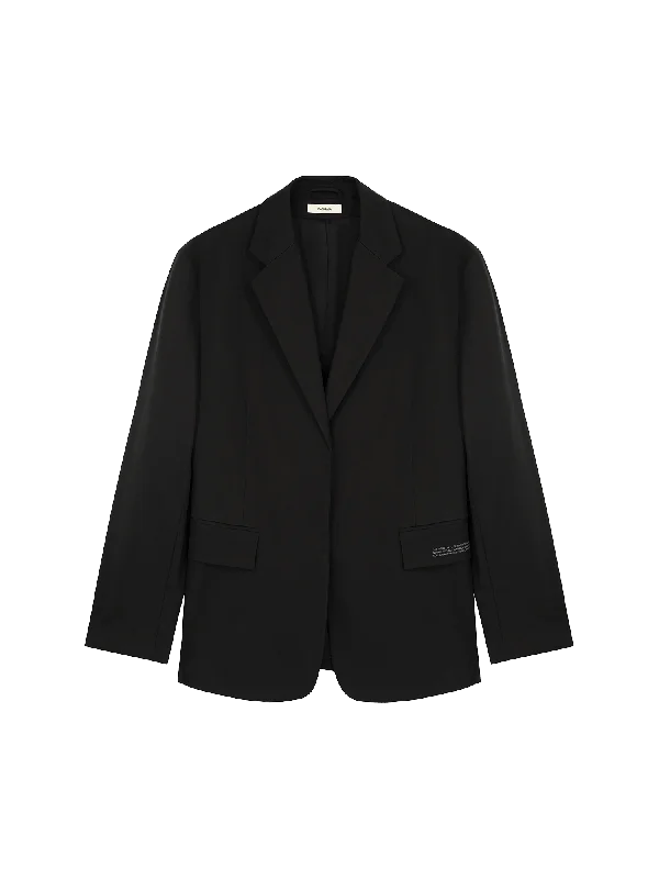 Formal Clothing For Women Women's Organic Cotton Oversized Tailored Blazer—black