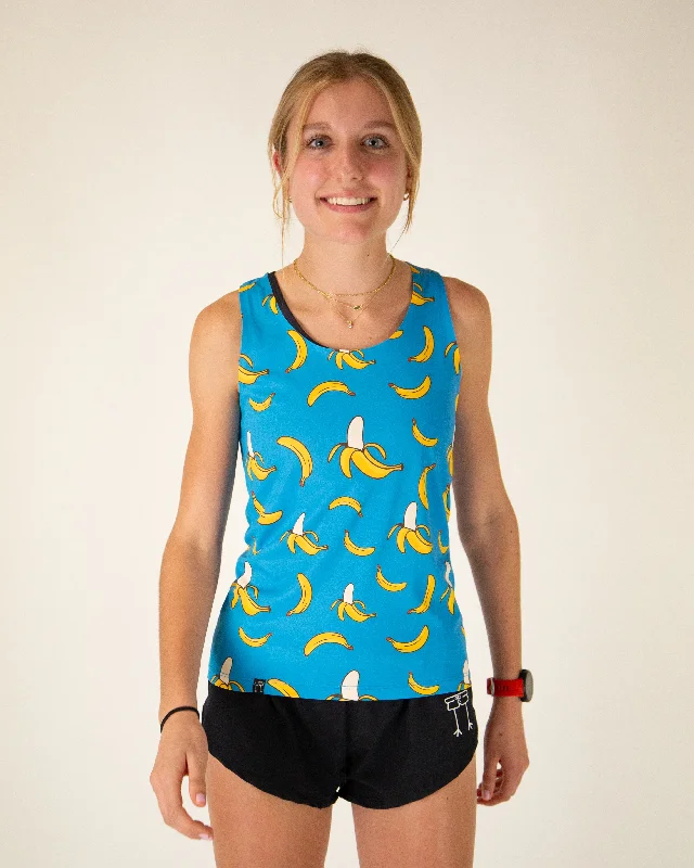 Women's Vintage Attire Women's Blue Bananas Performance Singlet