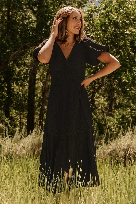 Shop Sale Items Jackie Eyelet Maxi Dress | Black