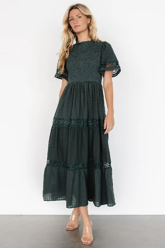 Fall Sale, Prices Drop Loveland Geo Lace Maxi Dress | Dark Green