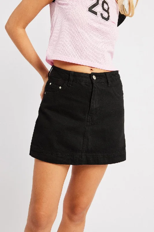 Bold Fashion Sales Black Skort Skirt High Rise