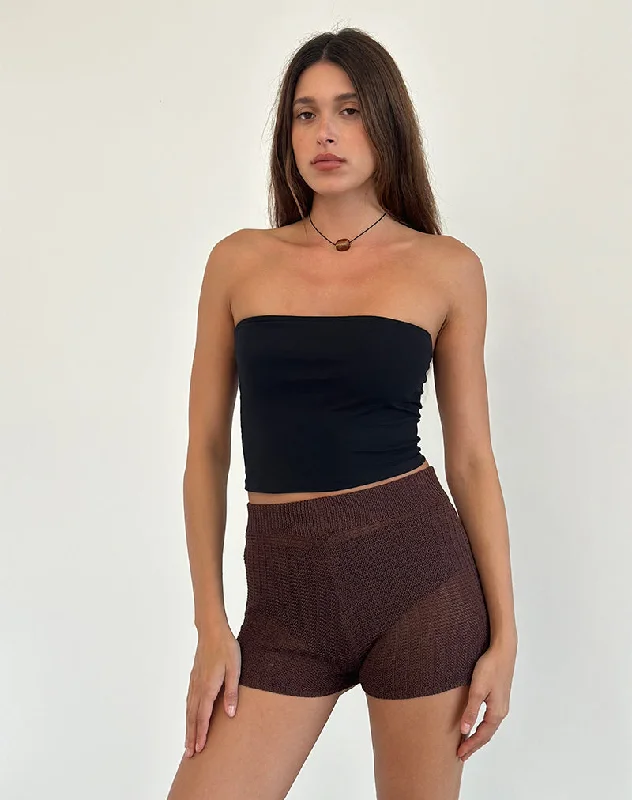 New Season Fashion Preview Sale Alina Micro Short in Wide Rib Knit Brown