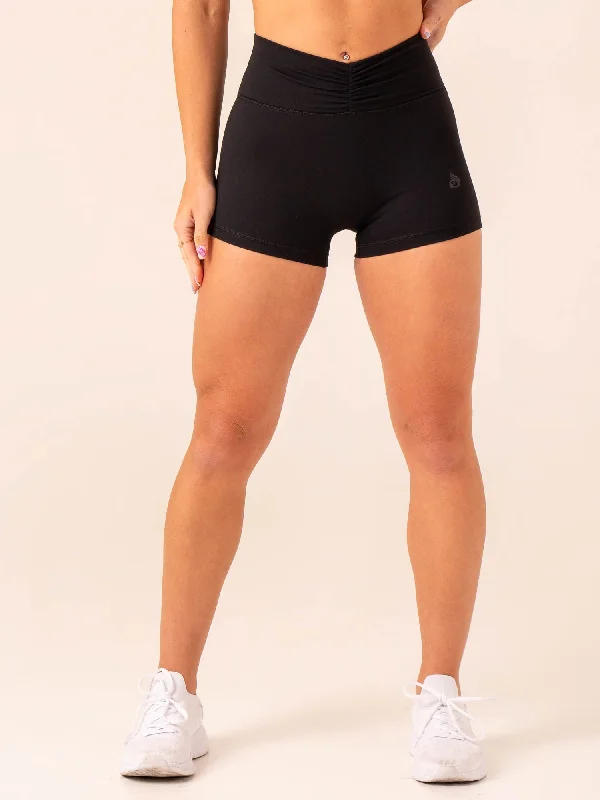 Women's Vacation Garments Tempo Booty Shorts - Black