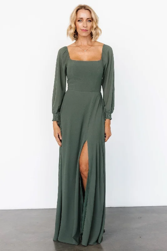 Women's High-Fashion Garments Giselle Maxi Dress | Dark Sage