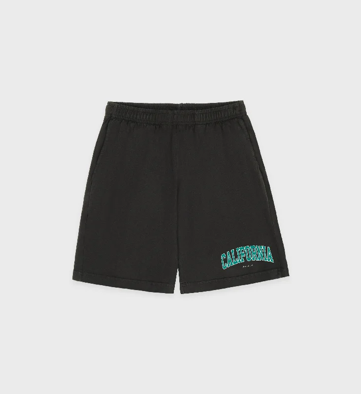 On-Trend Fashion Offers California Gym Short - Faded Black/Spring Green