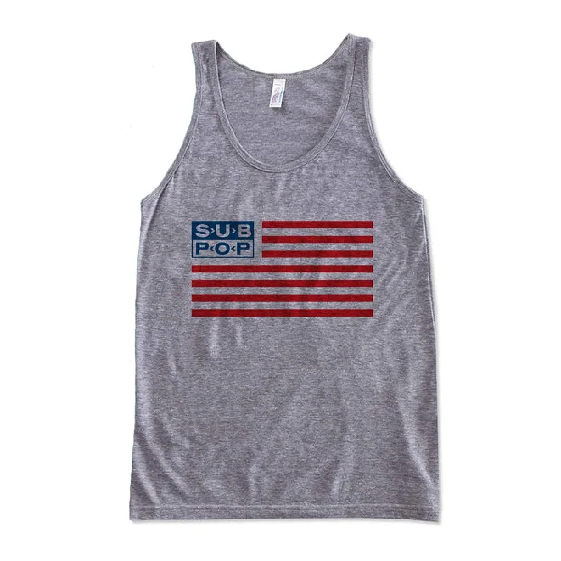 Casual Chic Deals Sub Pop American Flag Tank Grey