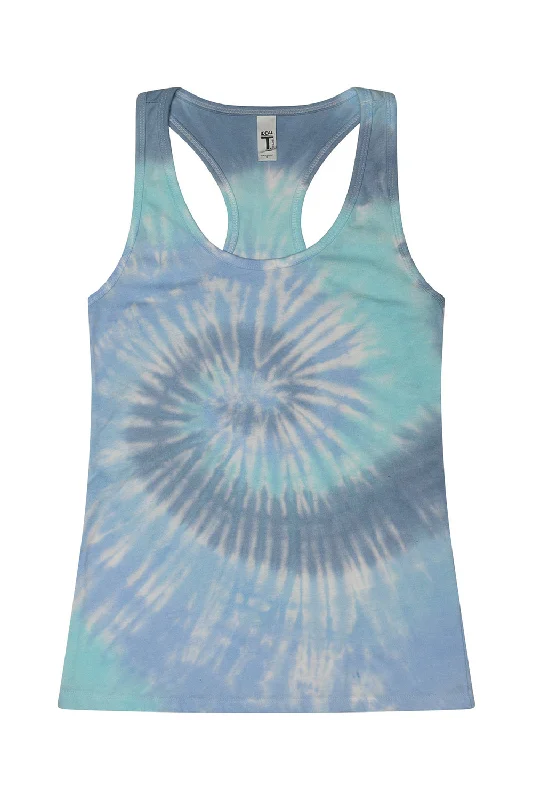 New Season Fashion Preview Tie-Dye Womens Racerback Tank Top - Lagoon - Closeout