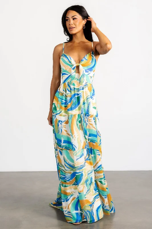 Romantic Fashion Discounts Alexis Maxi Dress | Blue Multi Print